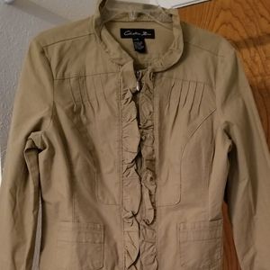Khaki zippered jacket